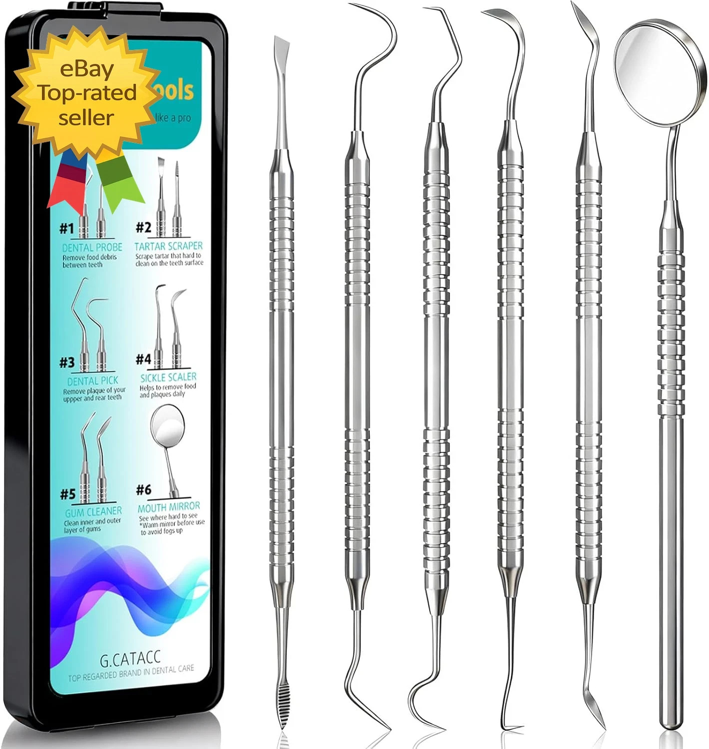 Dental Tools Dental Pick for Teeth Cleaning, Stainless Steel Hygiene Kit