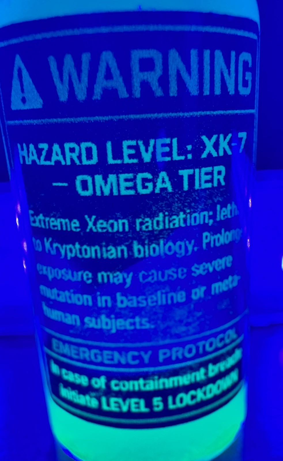 Glowing Liquid Kryptonite 10ml Prop vial by LexCorp
