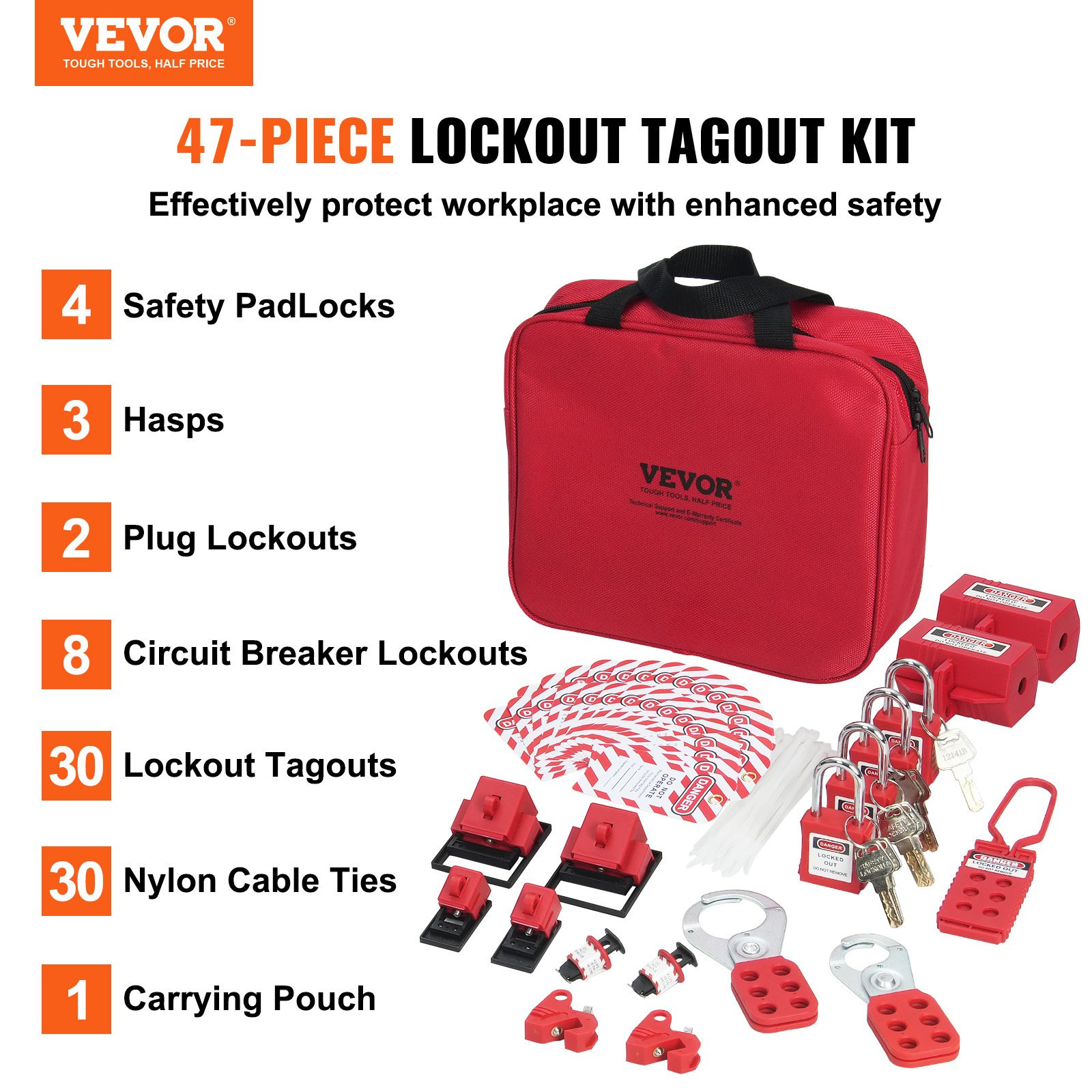 VEVOR Electrical Lockout Tagout Kit, Electric Power
