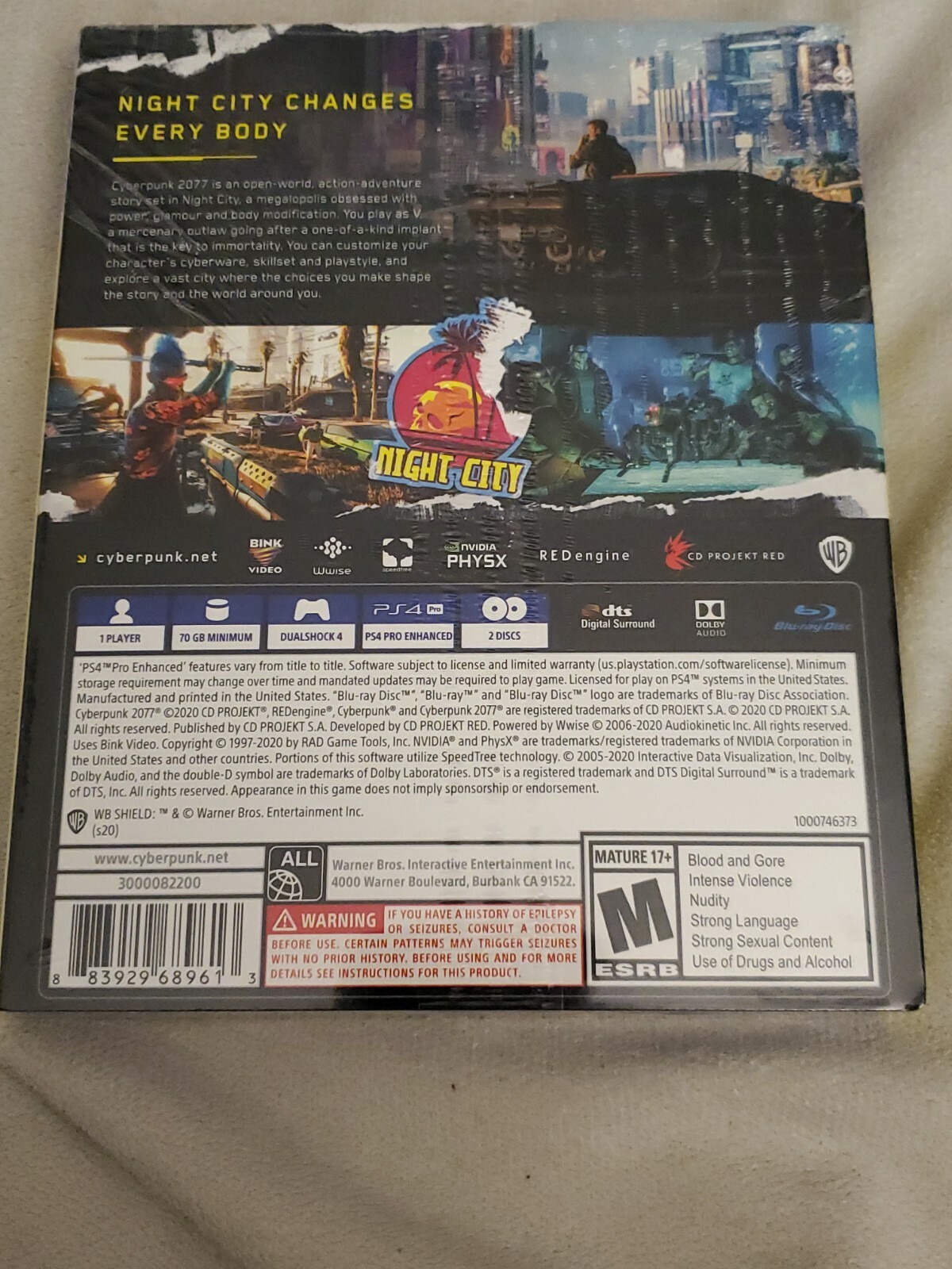 Cyberpunk 2077 PS4 Sony PlayStation 4 BRAND NEW / SEALED + Free PS5 Upgrade