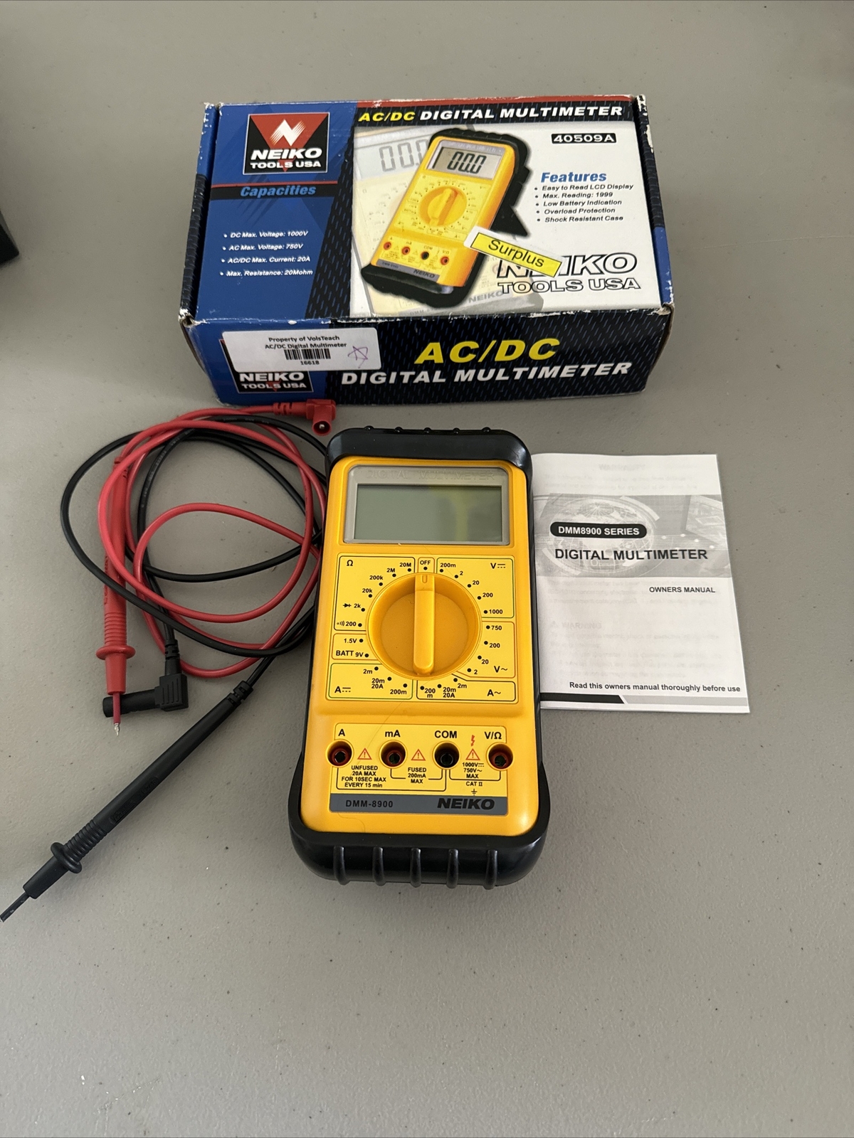 Neiko AC/DC Digital Multi Meter Multimeter Tester New Automotive Repair Testing