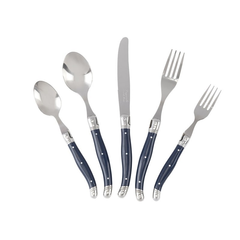French Home Laguiole 20 Piece Navy Blue Flatware Set