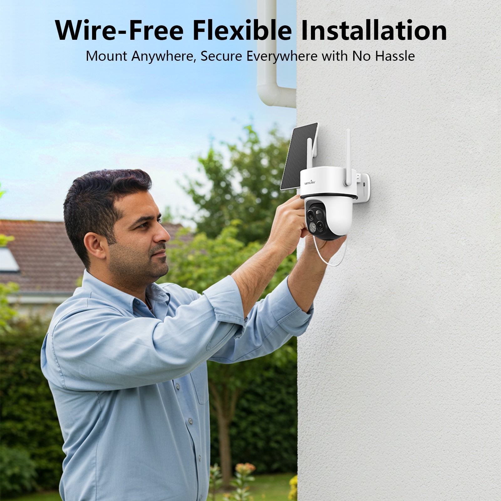 Wansview Solar Security Camera Wireless Outdoor Surveillance Ai Detection 2-pack