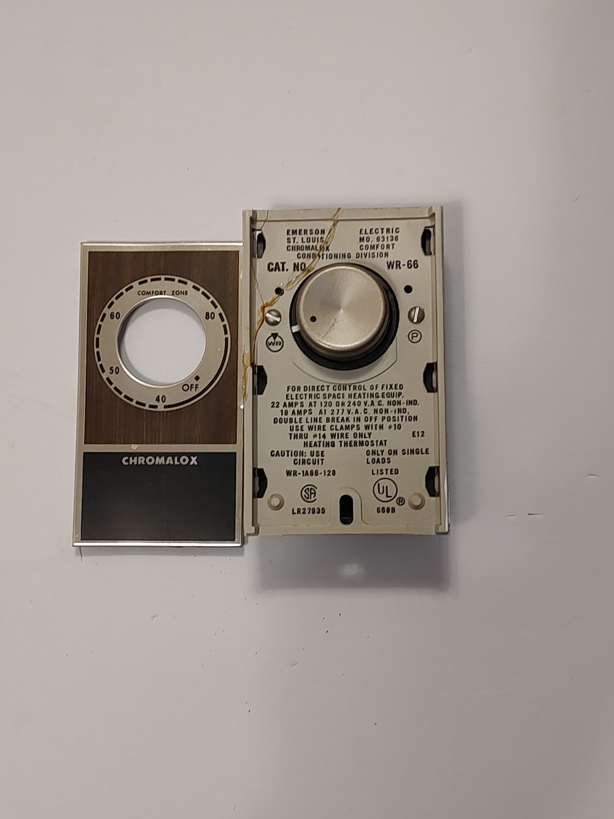 Vintage Chromalox Heating Thermostat WR-66