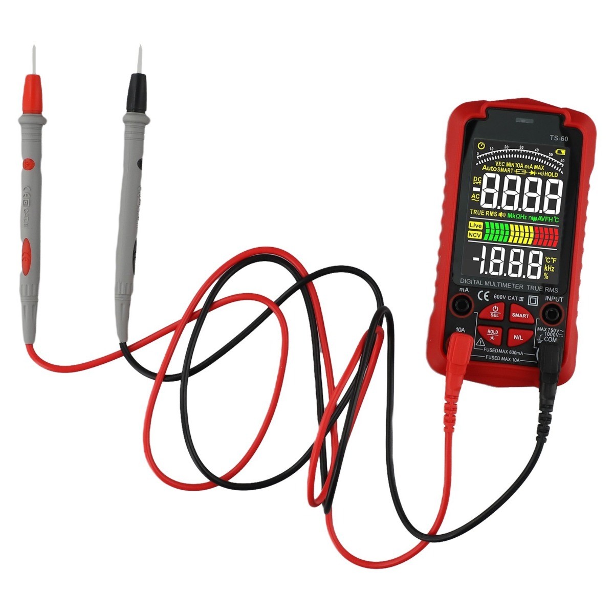 For Smart Digital Multimeter USB Rechargeable TRMS 6000 Counts ACDC Voltmeter