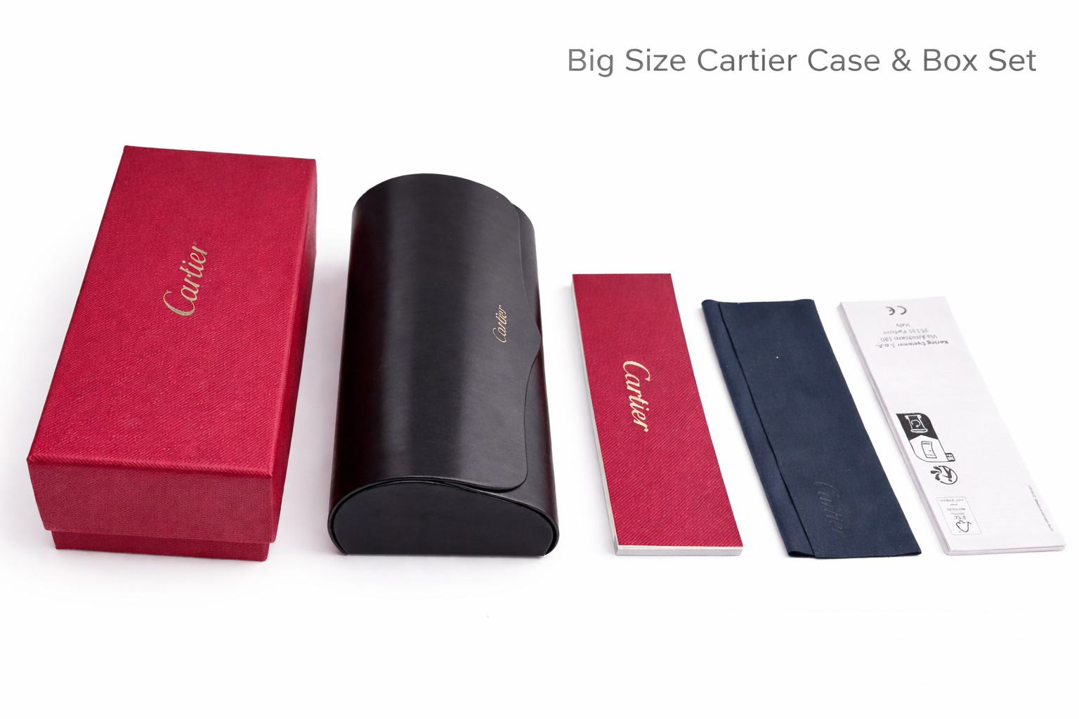 Authentic Cartier Glasses Case & Box Set w/ Cloth & Certificate NEW