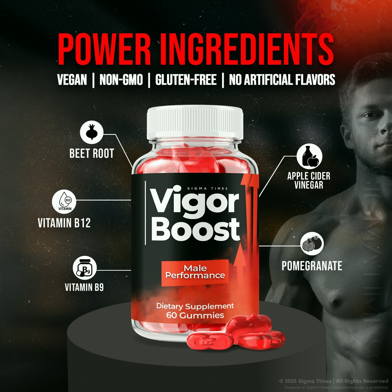 Vigor Boost Gummies - VigorBoost Performance Support for Men 60ct