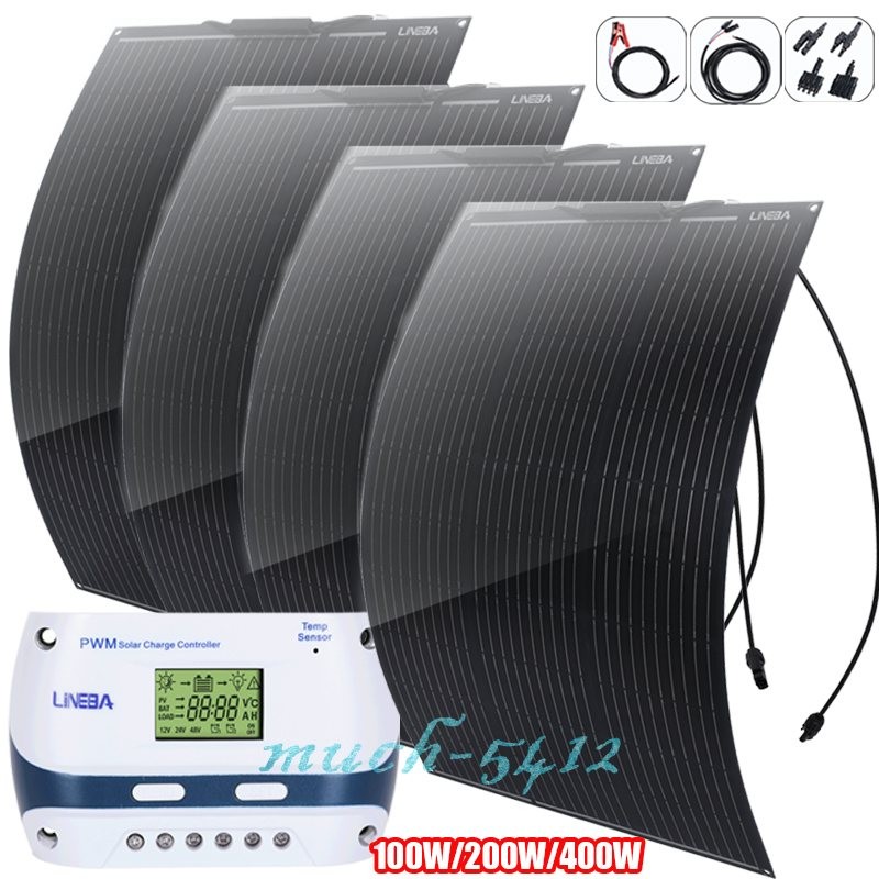 100W 200W 400W Mono Flexible Solar Panel for Generator Off Grid Battery Charge