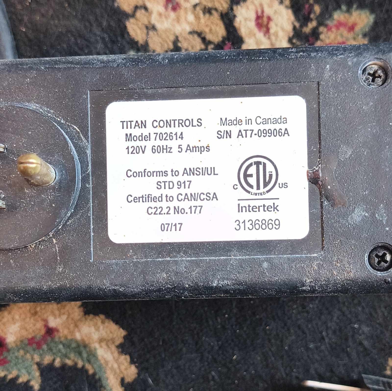 Titan Controls Atlas 7 CO2 Controller Model 702614 MPN 702614