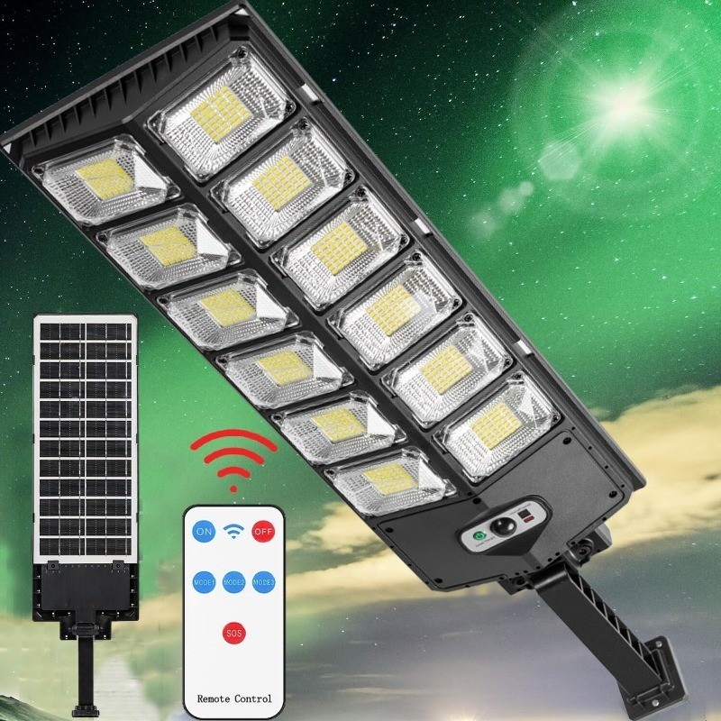 Commercial 14000000LM LED Outdoor Dusk to Dawn Solar Street Light Road Area Lamp
