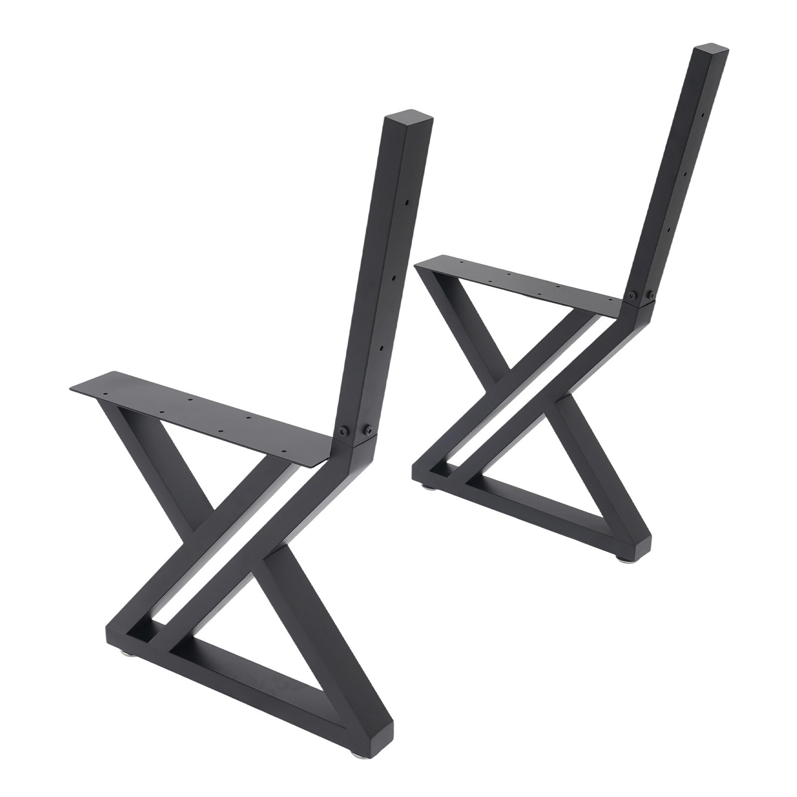 2PCS Bench Legs Z-Shaped Bench Legs with Backrest Bracket Bench Legs Black