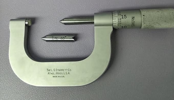L. S. Starrett Co. MACHINICAL SCREW THREAD MICROMETER CALIPER 2" Max  .001" Res