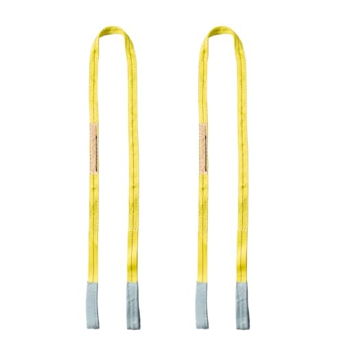 Polyester Web Sling Lifting Straps, 2 Pack 6.5 FT x 1 in Eye and Eye Lifting