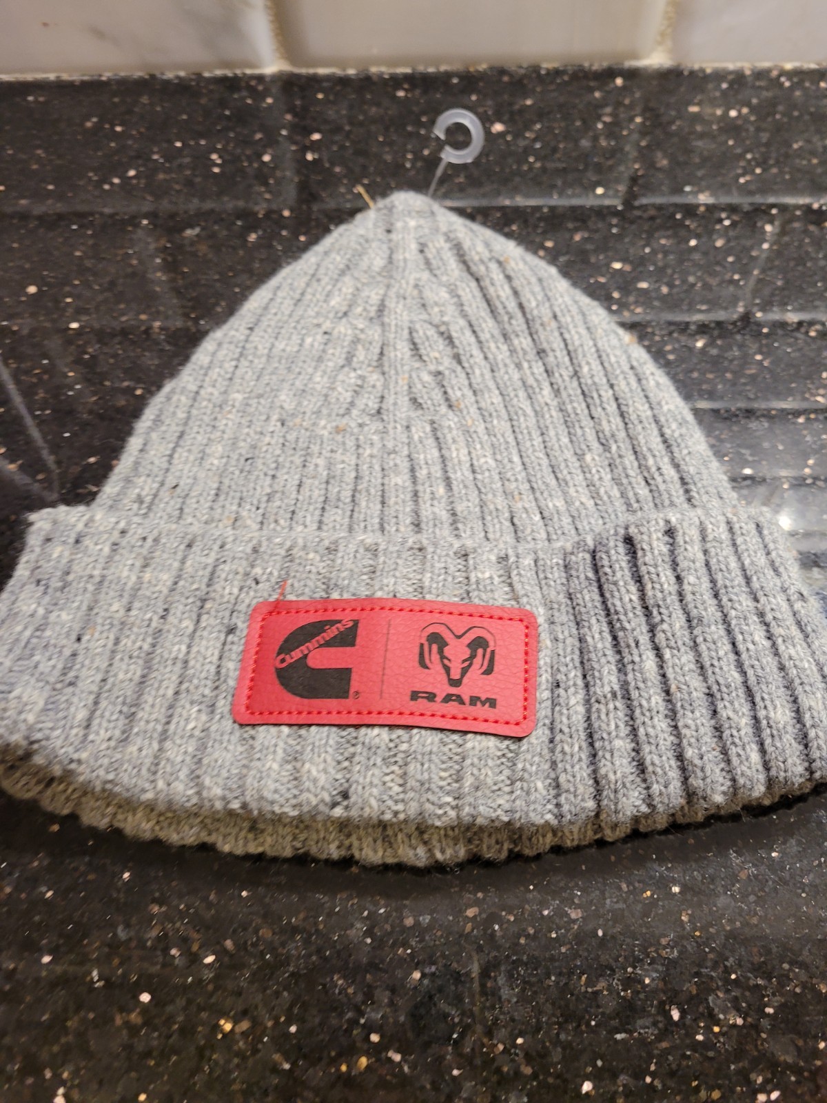 Cummins RAM Gray Knit Beanie Hat Cuffed Winter Cap One Size OEM Licensed