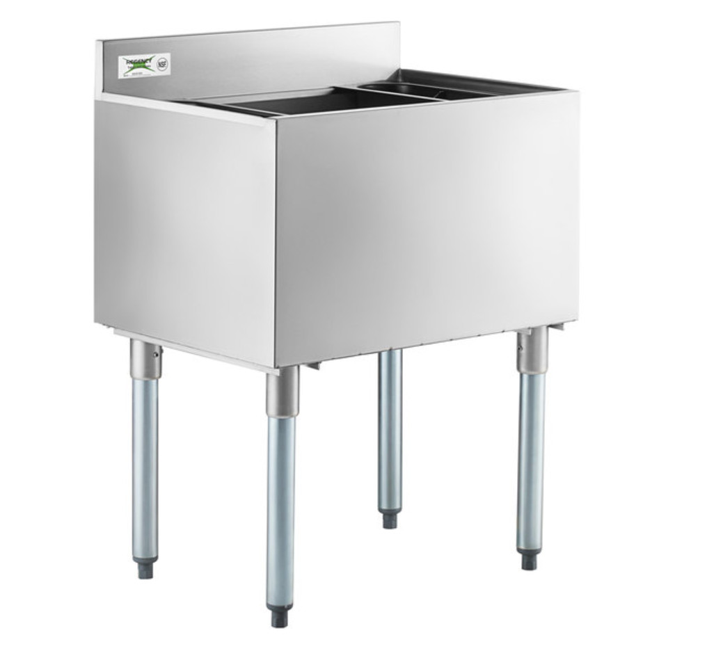 NEW Regency Underbar Stainless Steel Commercial NSF 77lb Ice Bin 18" x 24" Bar