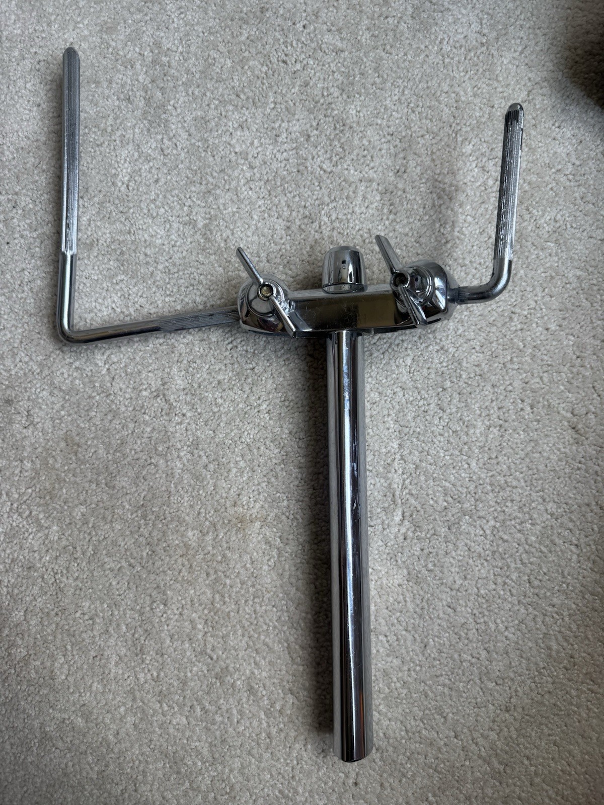 Vintage Premier Lokfast Double Tom Drum Holder Mount Post - 8” and 5” L Arm