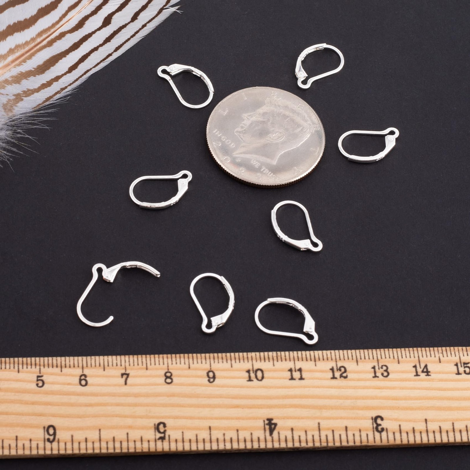 6pcs Silver Plated Earring Hooks, Hypoallergenic Leverback Earring Backs Clas...