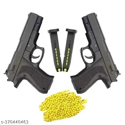 Kids Toy Air Pistol Set (2 Pack) with 200 BB Pellets | Plastic Toy