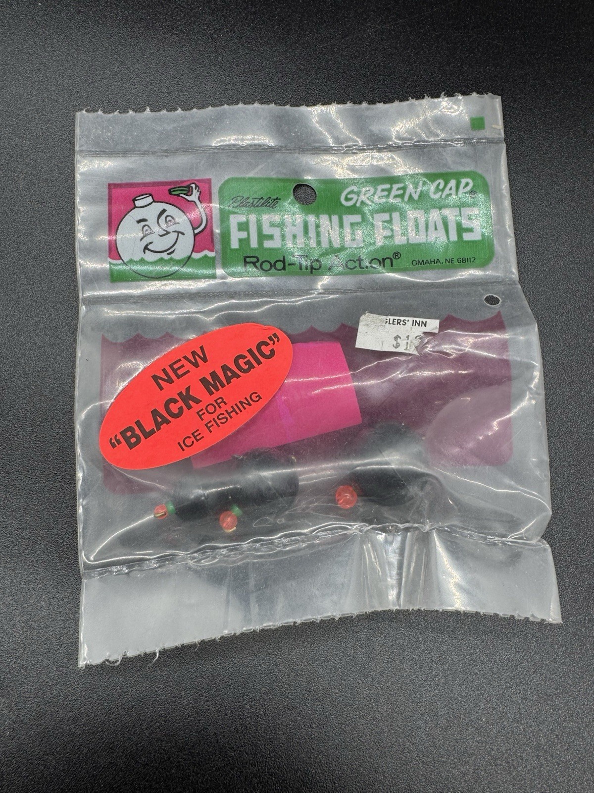 Vintage Plastilite Green Cap Black Magic Fishing Floats Ice Fishing GSM3 3/16