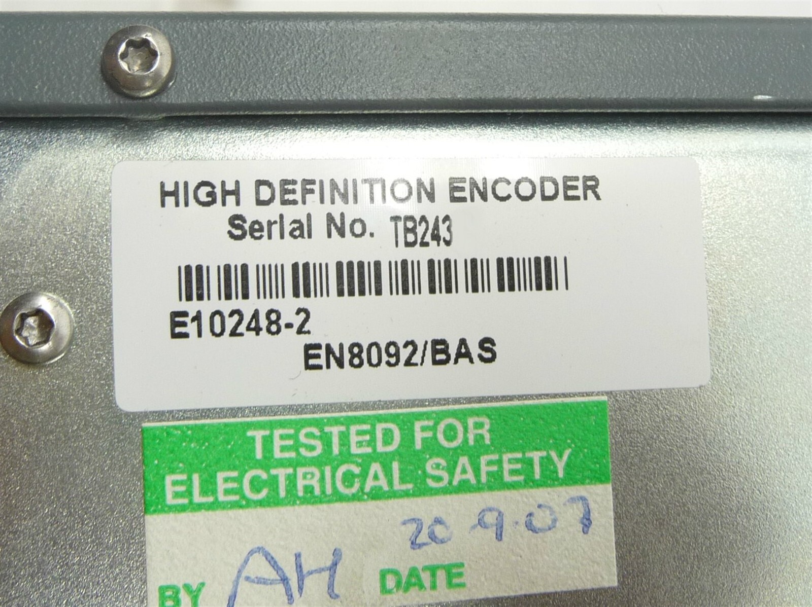 TANDBERG ERICSSON EN8092 HD SDI MPEG-4 AVC HTTP AUTHENTICATION ENCODER AC3