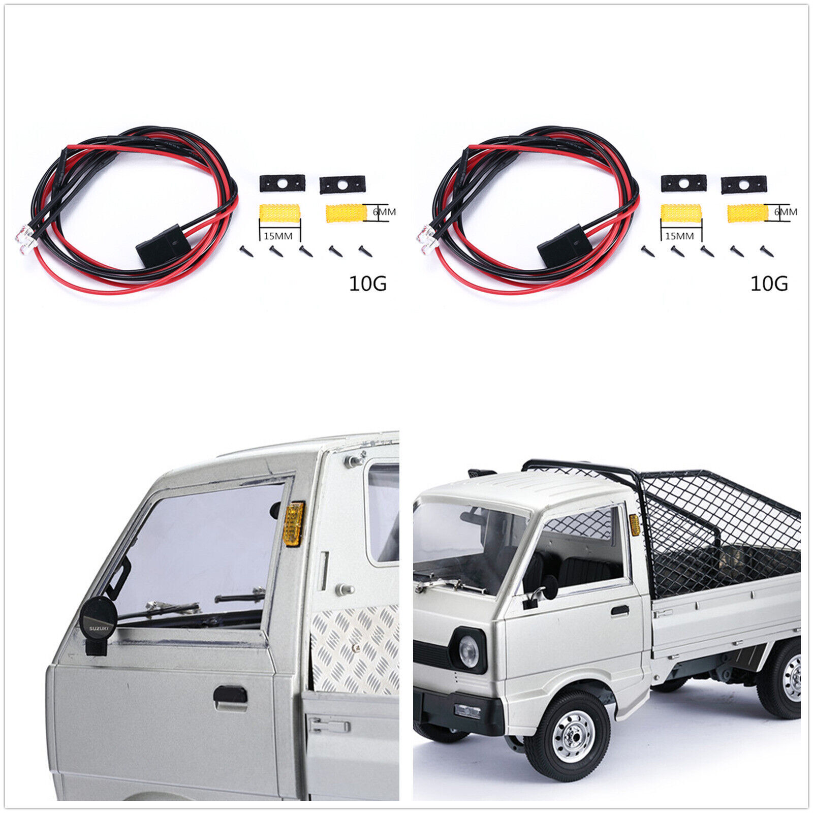 Simulated Side Lampshade Turn Signal Light Set For WPL D12 RC Truck DIY Part