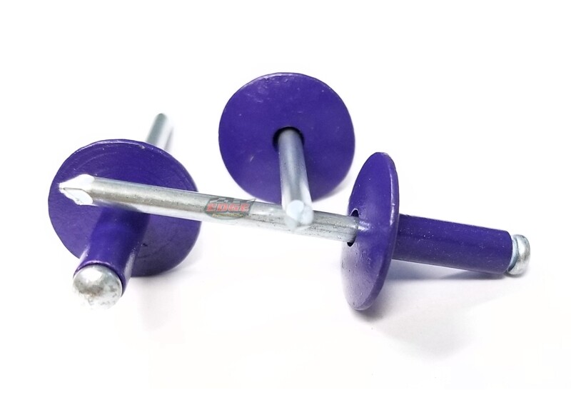 Purple 3/16" Rivet Large Flange Aluminum Head Steel Mandrel Blind Pop Rivets ...