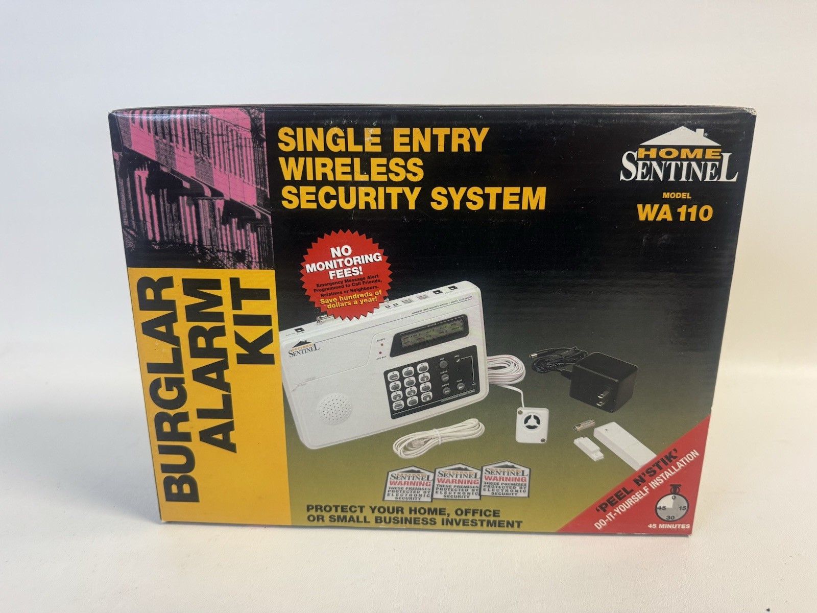 Home Sentinel Multiple Entry Wireless Security System WA110 No Monitor Fees NEW