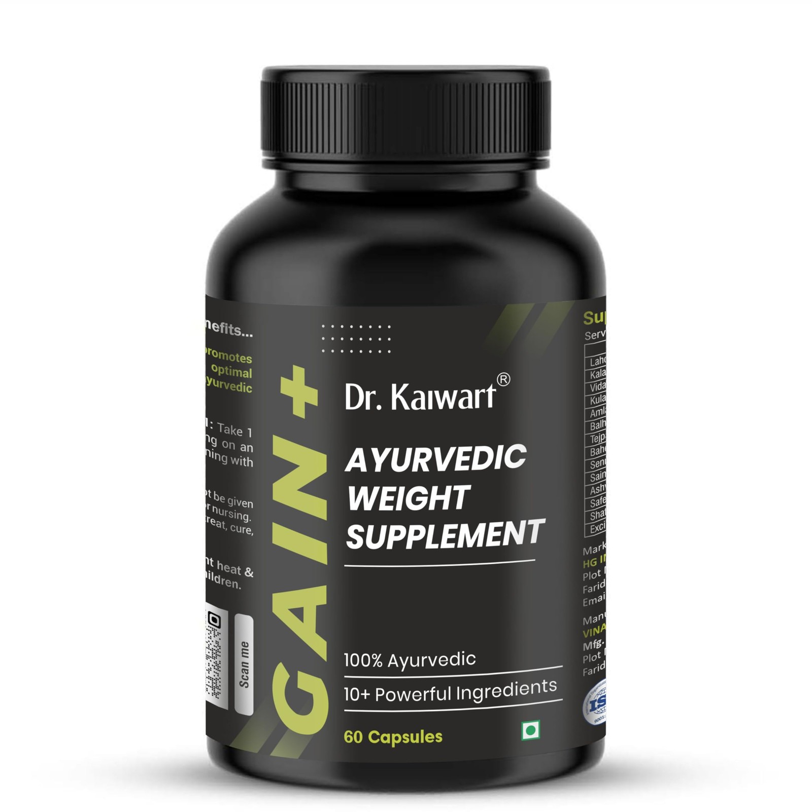 Dr Kaiwart Ayurvedic Weight Gain Capsules 60 Count