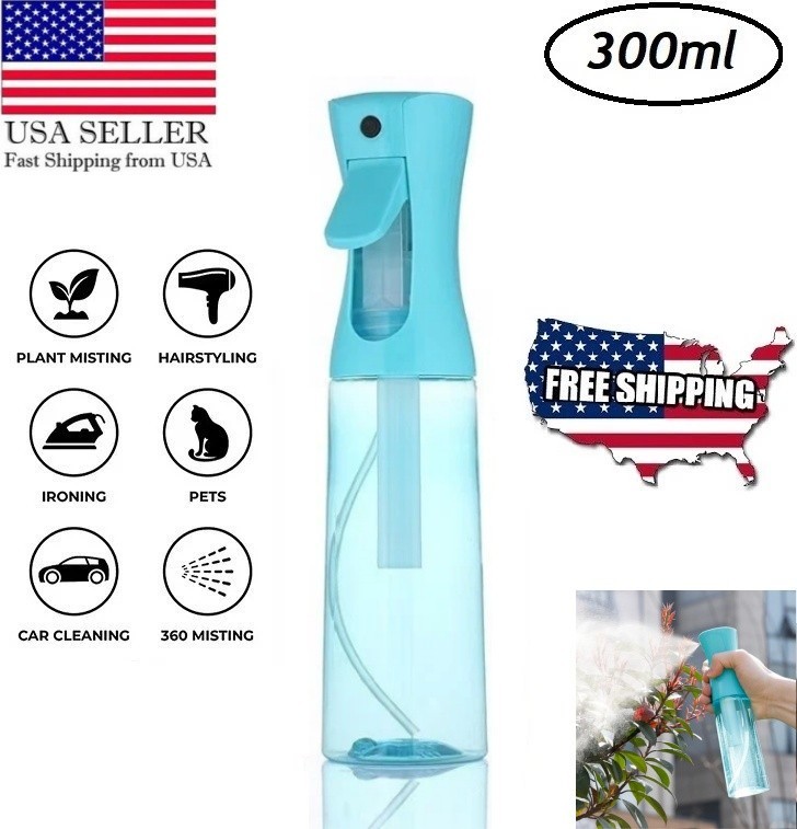 Fine Mist Spray Bottle Continuous Spray for Skin Care Hair Plants Blue USA STOCK
