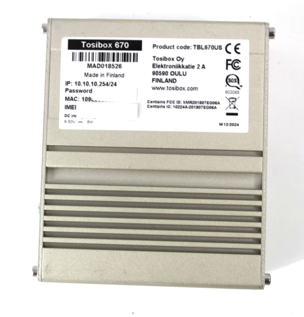 TOSIBOX TBL670 Lock 670 Remote Access Device - Authentic - Unit Only
