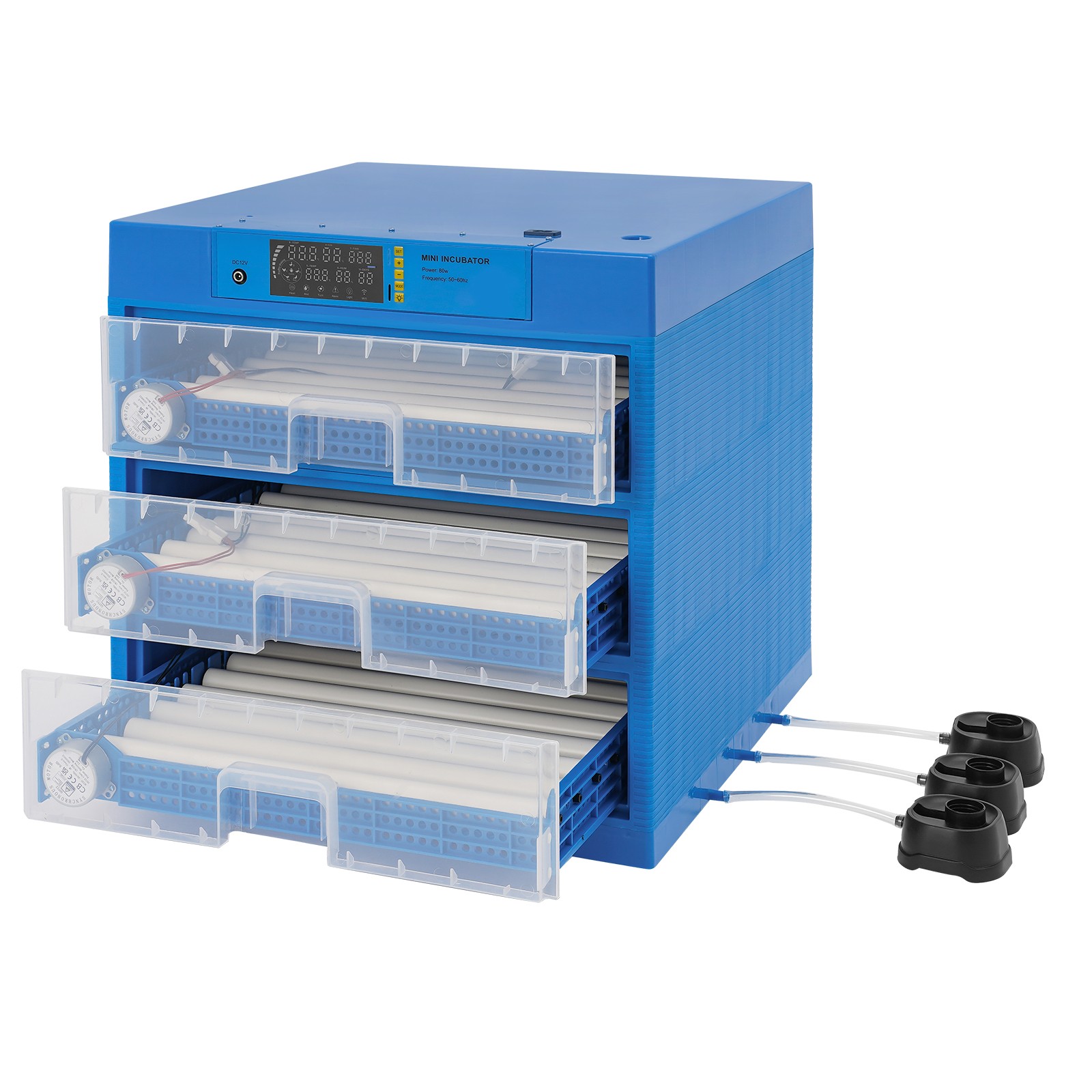 Automatic Egg Incubator 150-180 Eggs, Auto Turning, LED Display, Blue