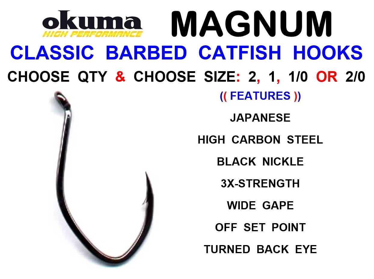 OKUMA CLASSIC BARBED CATFISH HOOKS FOR COARSE SEA FISHING LINE BRAID RIGS TRACES