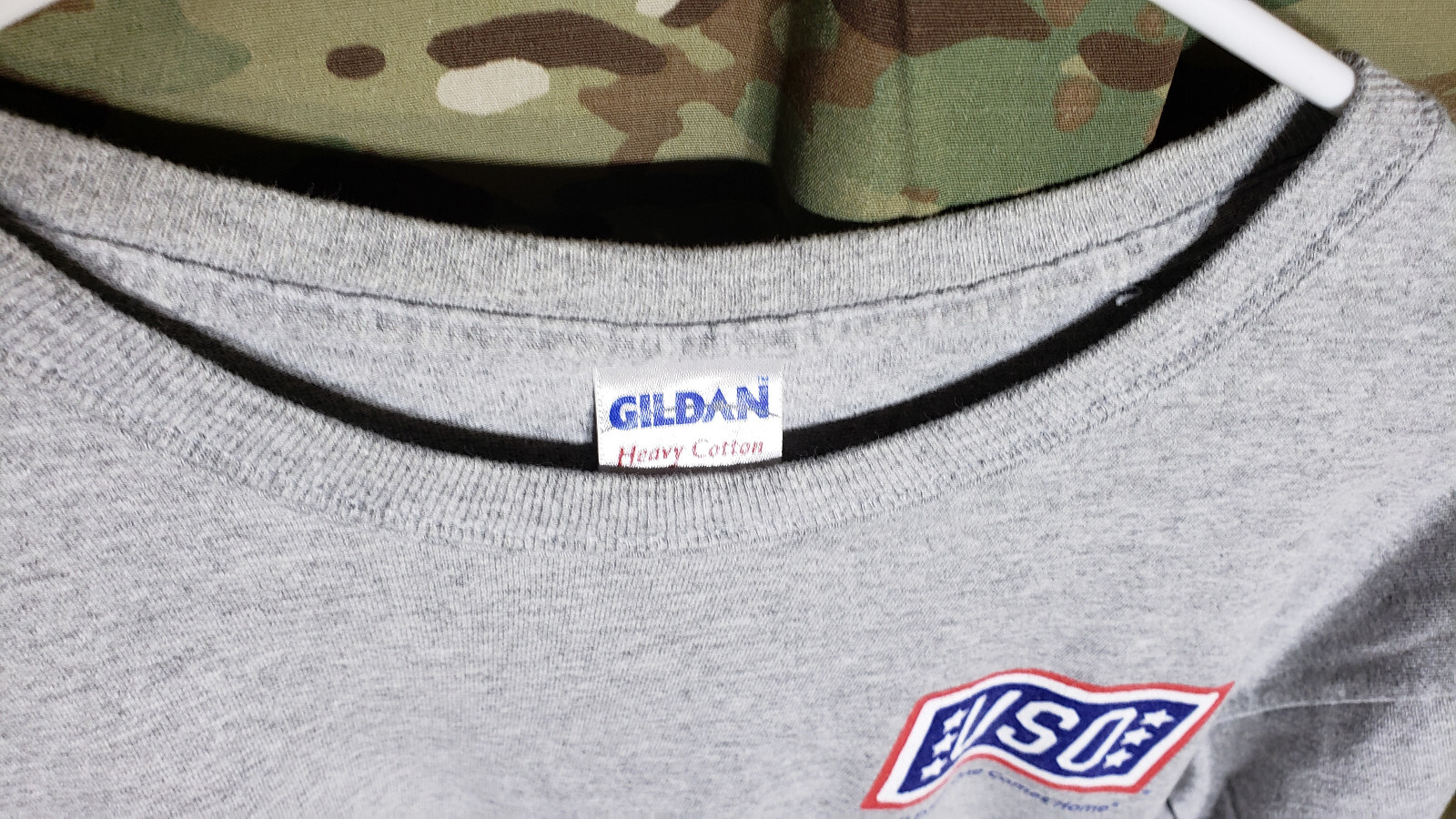 OUR TROOPS KNOW I HAVE THEIR BACK USO T-SHIRT MEDIUM