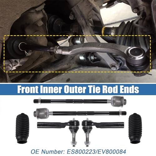6pcs Front Inner Outer Tie Rod Ends Kit Suspension Steering Tie Rod End for