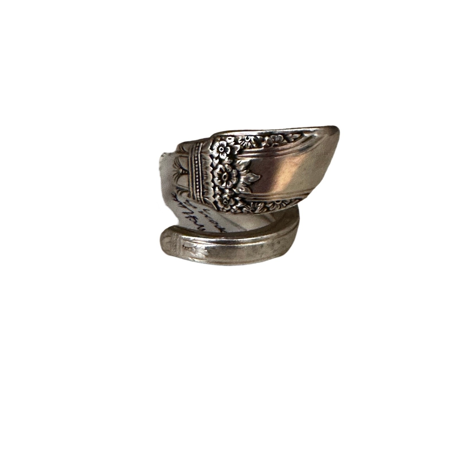 Size 8 Sterling Silver Plated Spoon Rings 1947 First Love Pattern