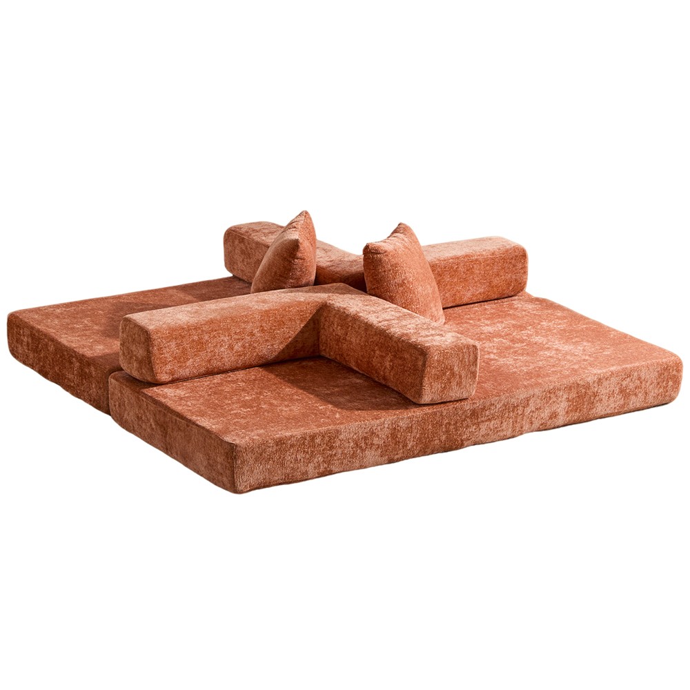 Chenille Fabric Futon Sofa Bed 3-Seater with Memory Foam Convertible
