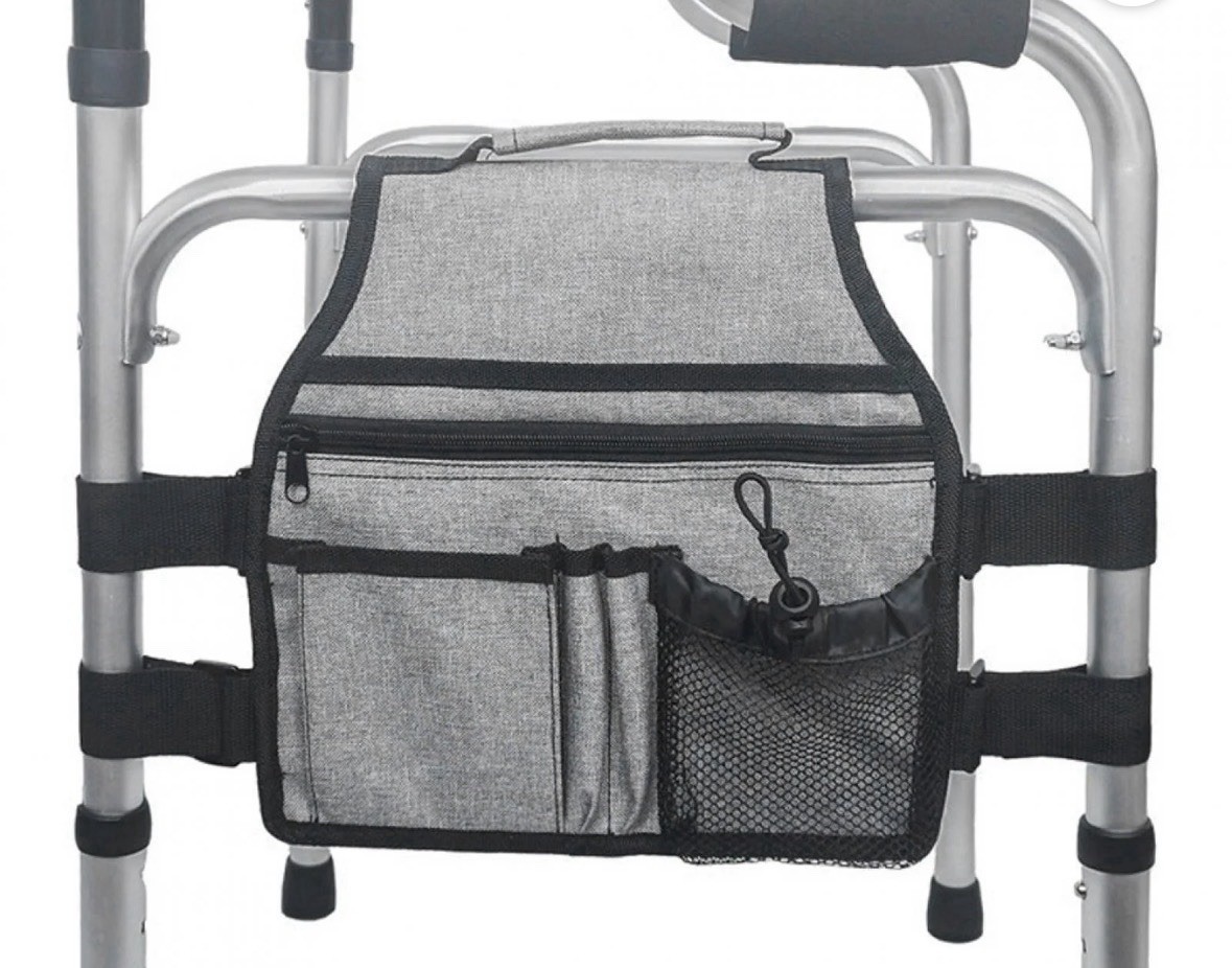 Universal Walker & Wheelchair Armrest Storage Bag Multi Pocket Organizer
