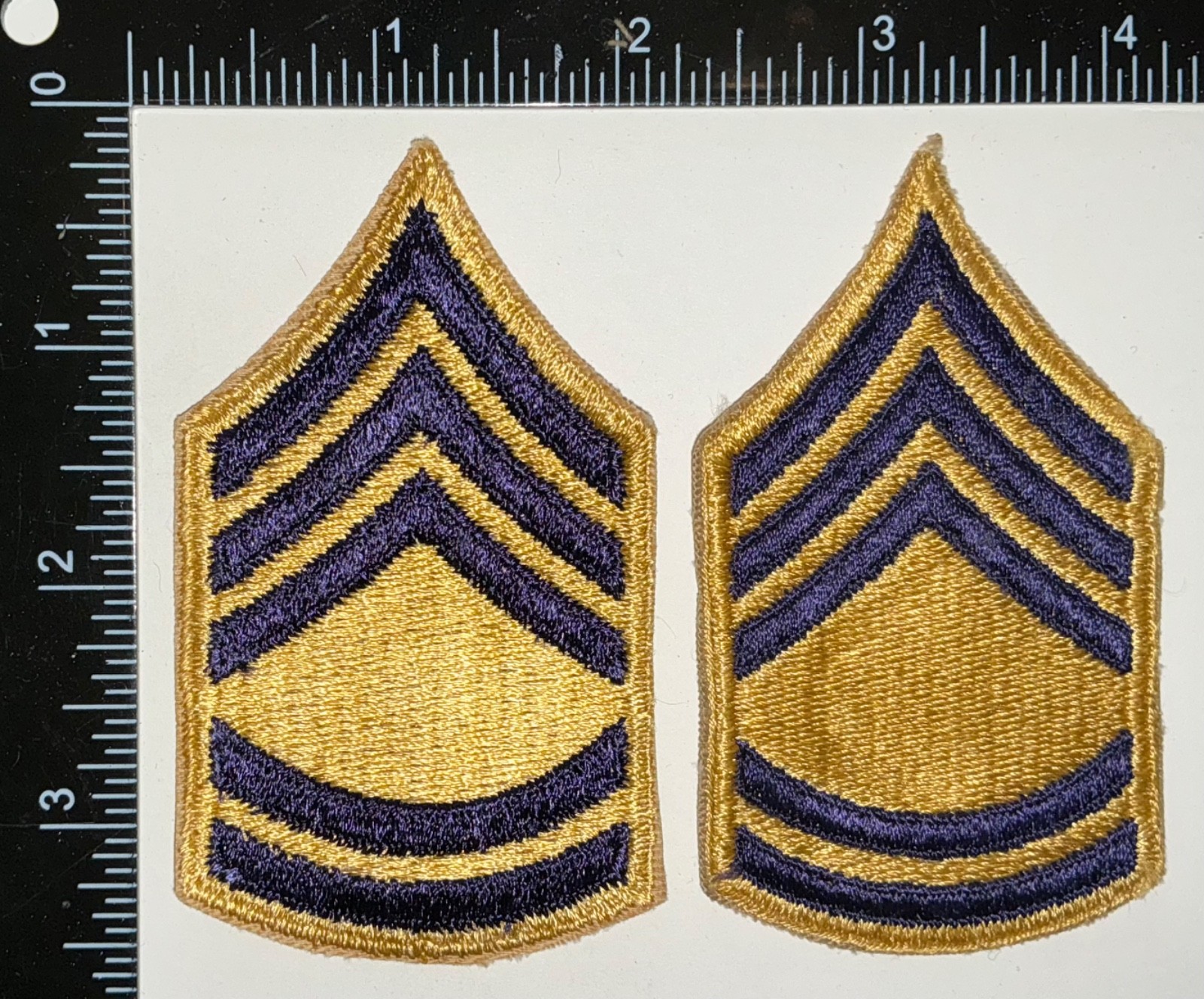 Post WWII Korean War SMALL SIZE Technical Sergeant SGT CHEVRONS PAIR Patches
