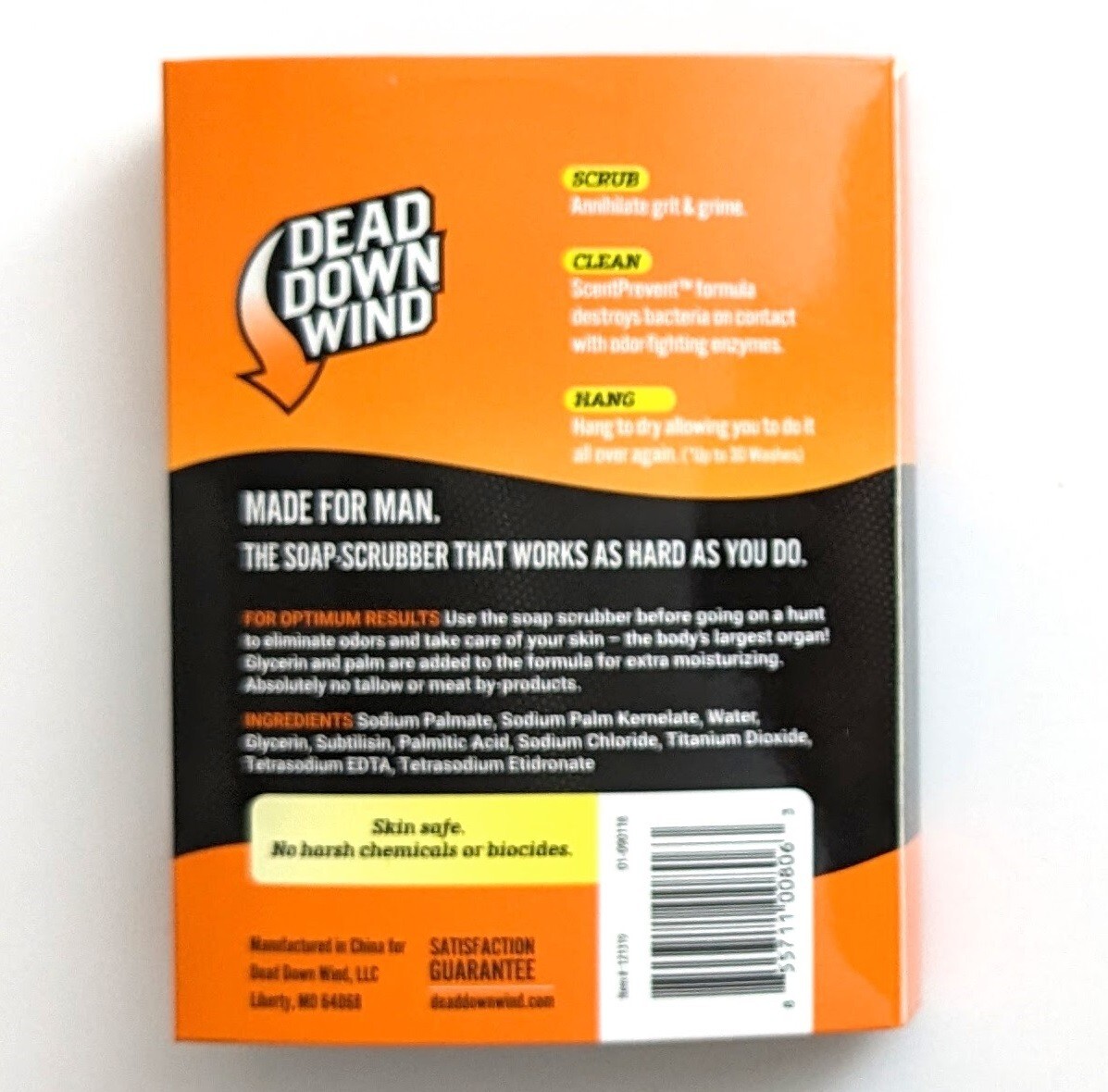 Dead Down Wind Man Scrubber Removes Scent before Hunting 2 pack