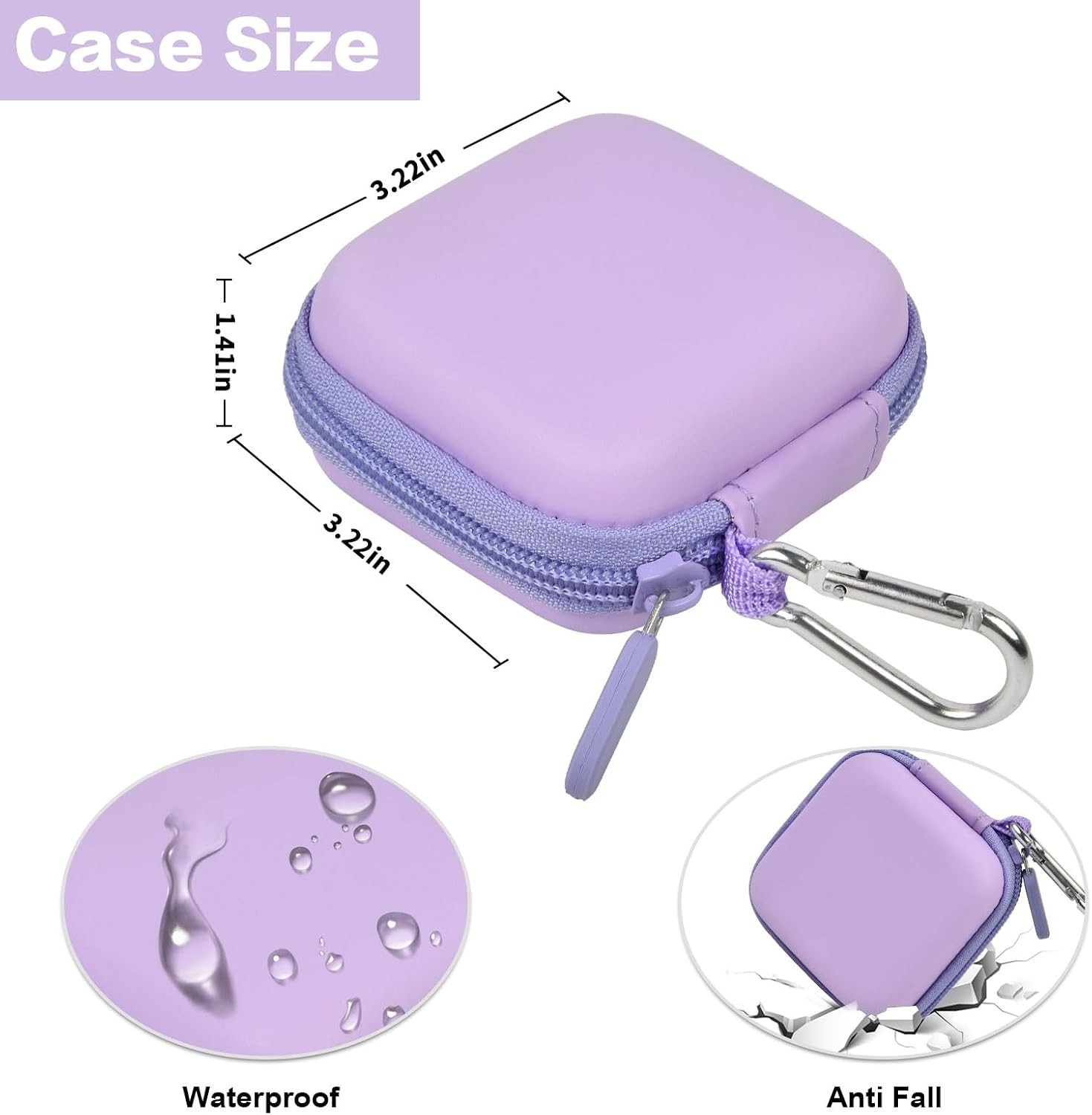 Durable Purple Card Reader Case with Carabiner for Square EMV Payment Solutions