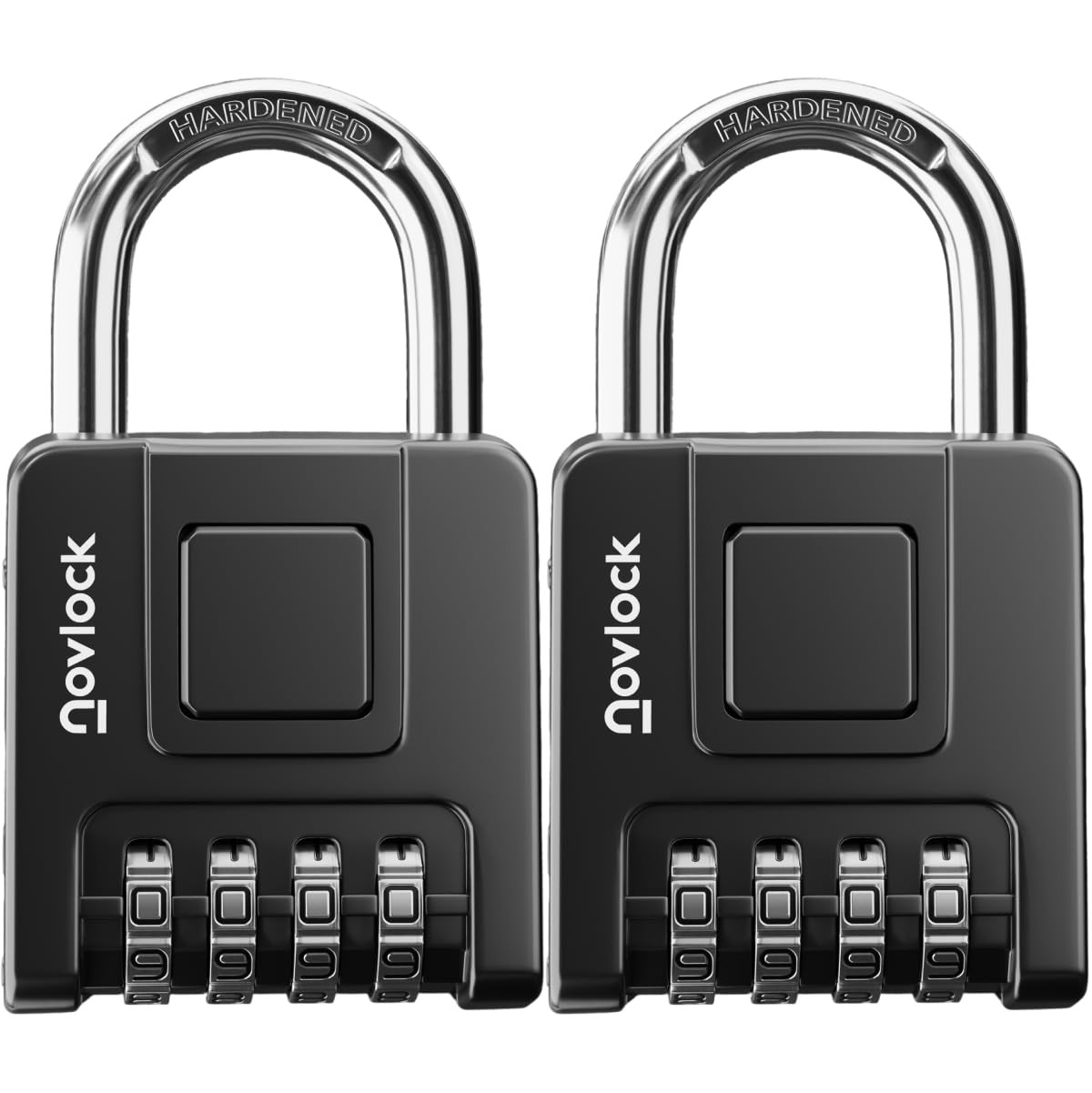 Heavy Duty Weatherproof 4-Digit Combination Locks 2-Pack Black Outdoor Security