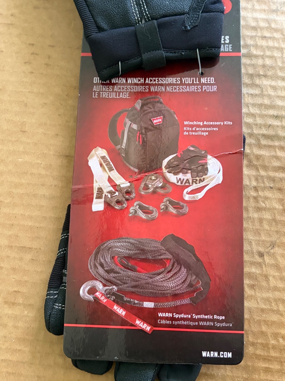 Warn Winching Gloves 91650 Size Large