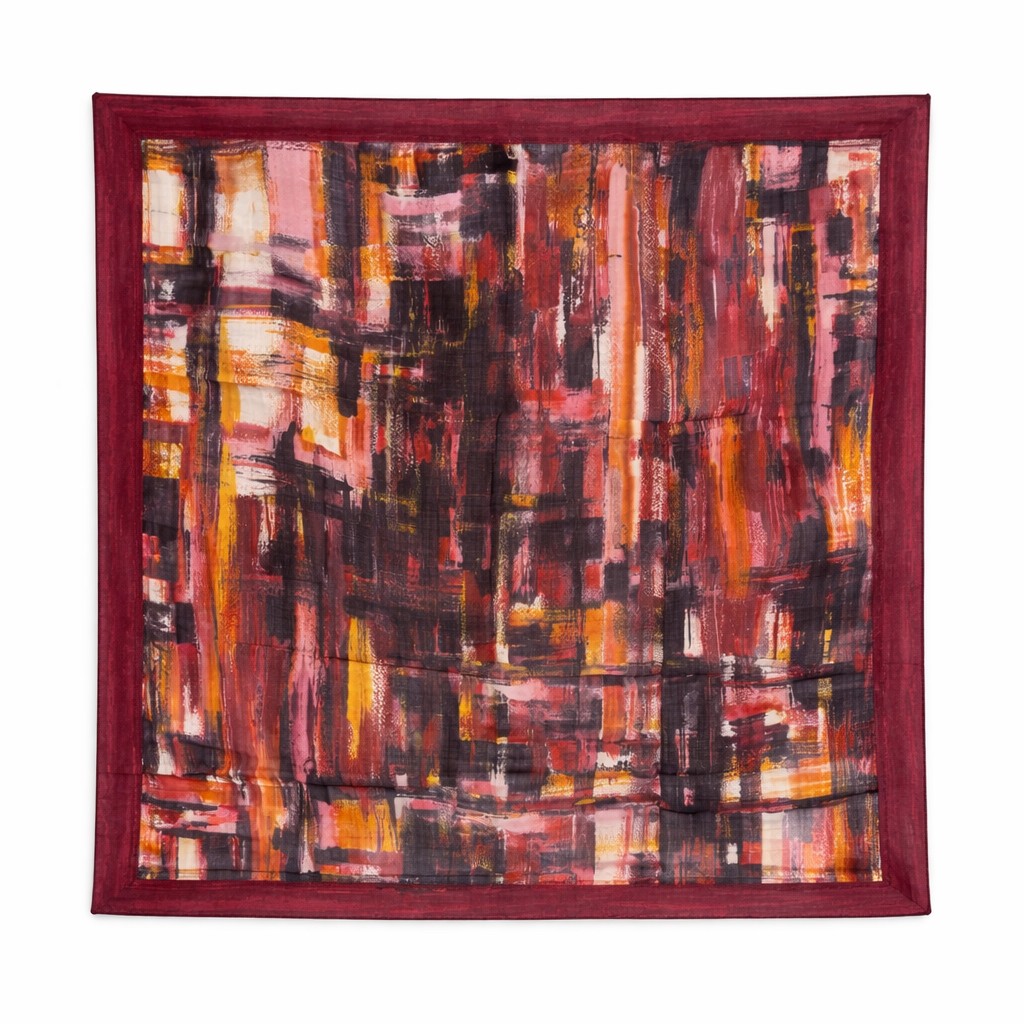 Missoni Red Brick Brushstroke Print Scarf