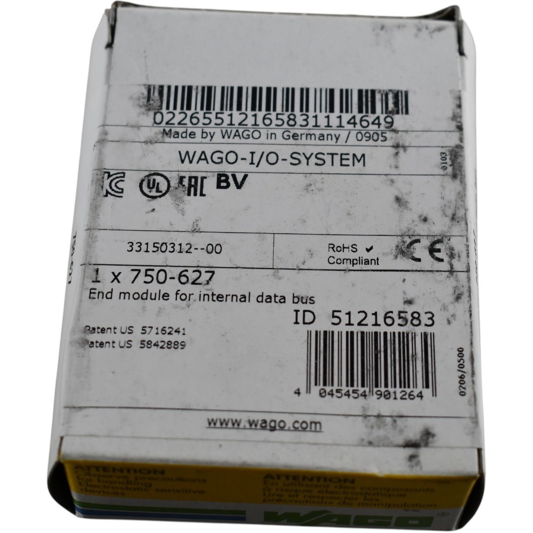 NEW WAGO 750-627 Terminal Bus Extension End Module PLC I/O System