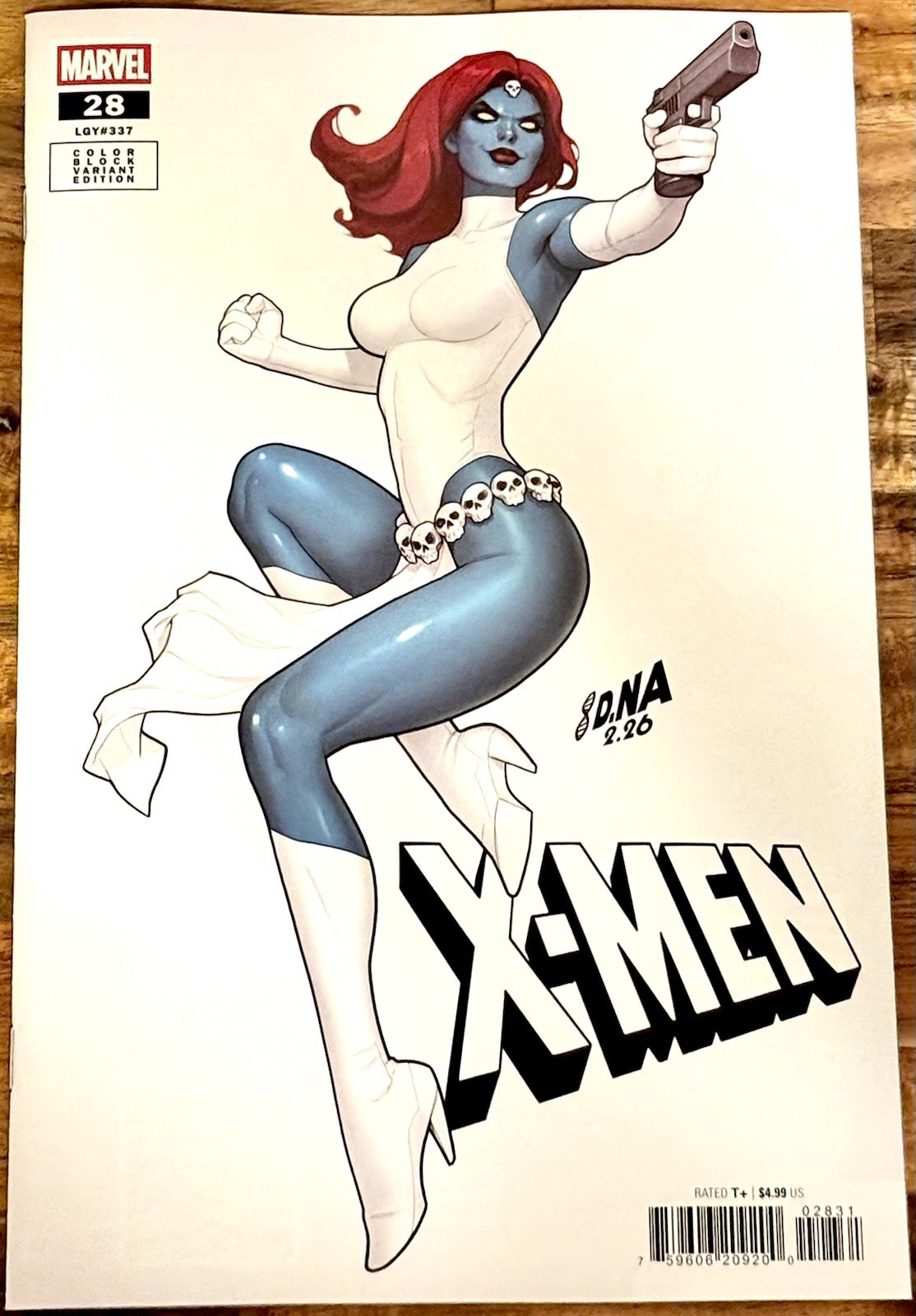 X-MEN #28 David Nakayama White Color Block Mystique Variant DNA 4.1.26 Marvel NM