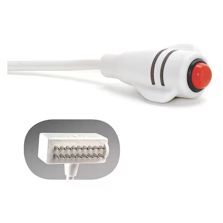Healthcare Call Cord,Dukane 18-Pin Din,White,10 ft. 9918W-10  Healthcare