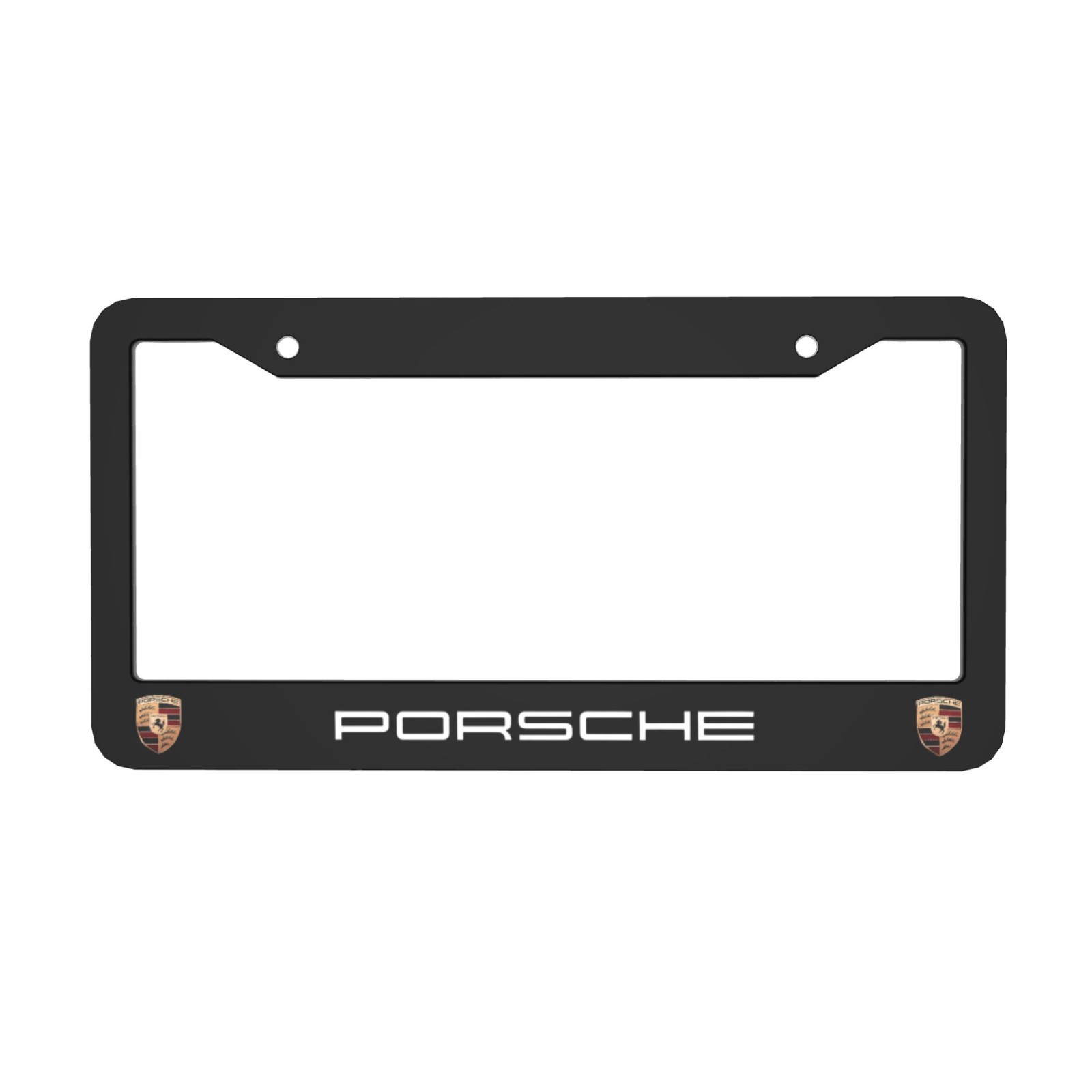 Porsche 2 Pack Aluminum Waterproof License Plate Frame Black