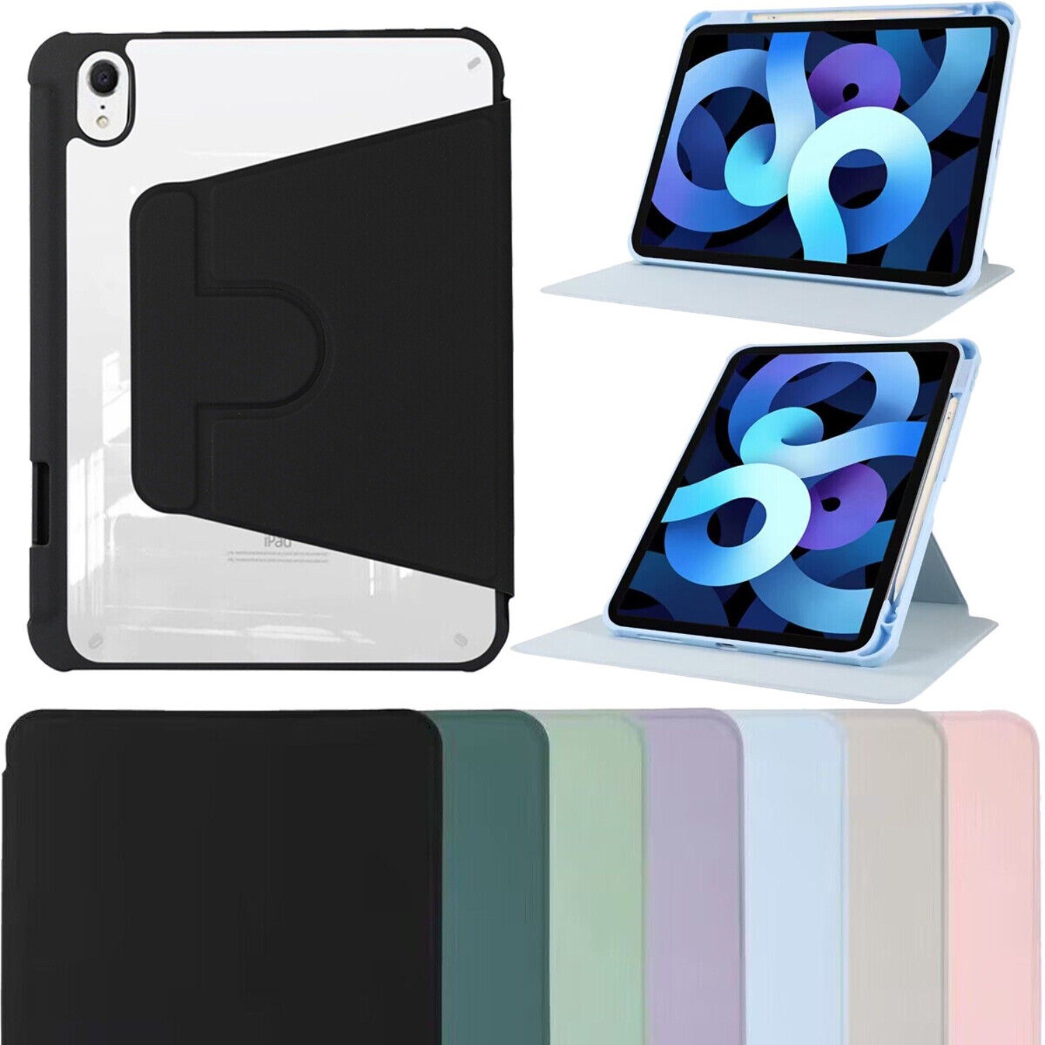 Rotating Flip Stand Case Cover For iPad 11th/10th/9th/8th/7th/6th/5th Generation