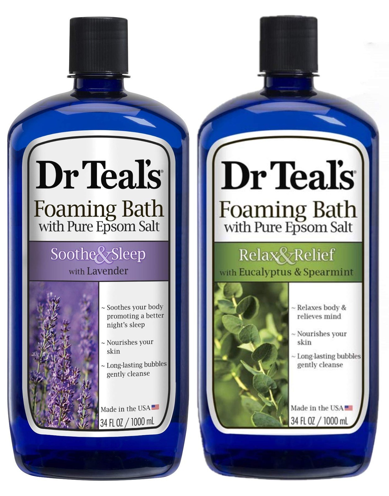 Dr Teal's Foaming Bath Variety Gift Set 2-Pack, 34oz Each - Soothe & Sleep