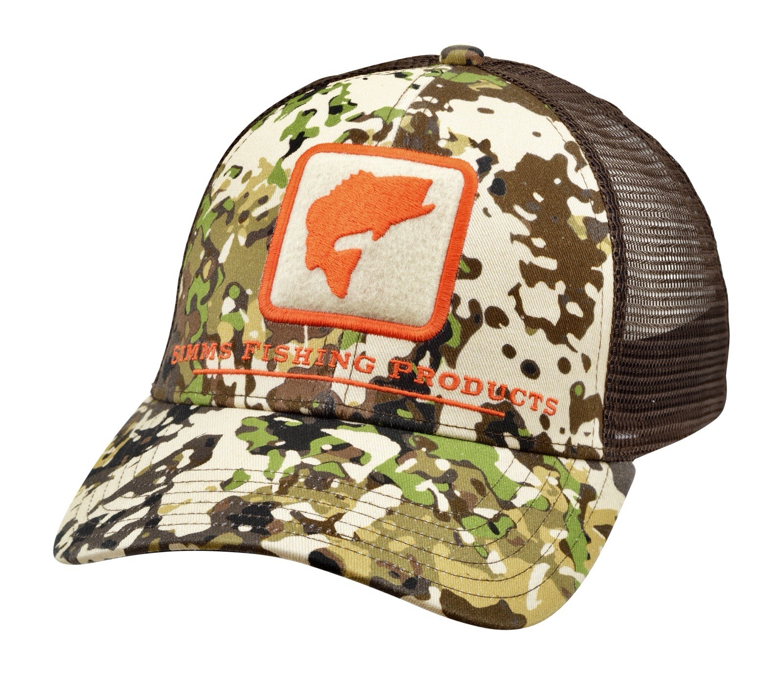 Simms Fishing Bass Icon Trucker Cap R-Camo NoGlare Black UnderBrim RARE Classic